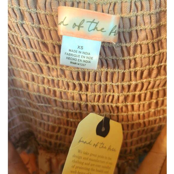 Band of the Free Brown Tan with Peach Floral Bra Cup Coastal Cowgirl Maxi Dress - Picture 6 of 7